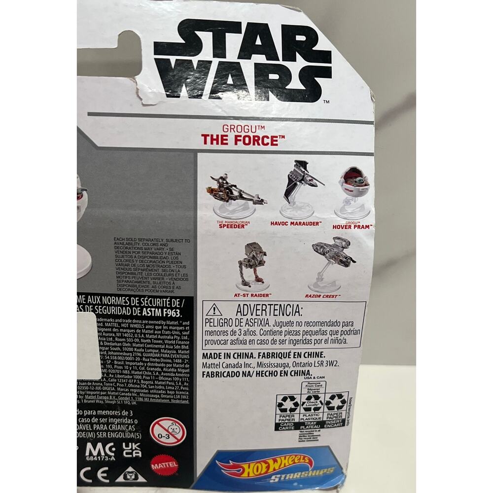 Hot Wheels Starships Star Wars Baby Yoda Grogu The Force Mandalorian SEALED! - Picture 2 of 4